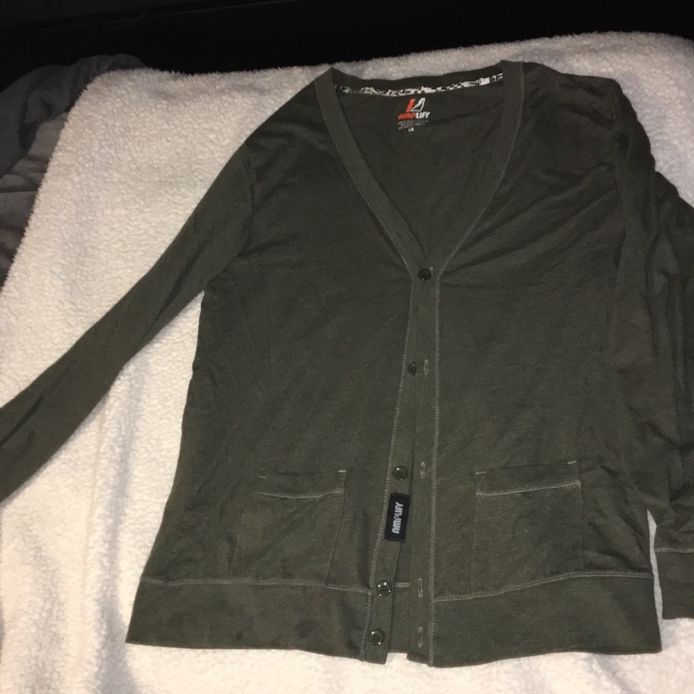 Olive green cardigan